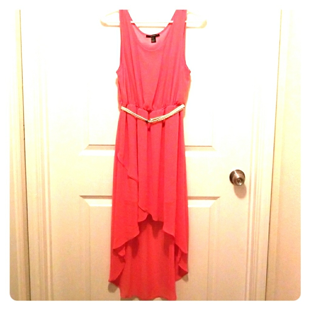 Cute high-low coral dress!